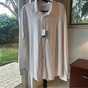 J. Crew Men's All Day Performance White Casual Button Down Shirt